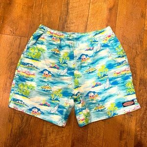 Vineyard Vines Swim Trunks Tropical Theme